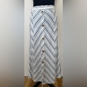 Modern Attraction Stripped Midi Skirt - L